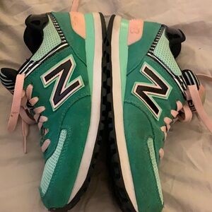 New Balance Rare 574 Encap green and pink trainers , tennis shoes